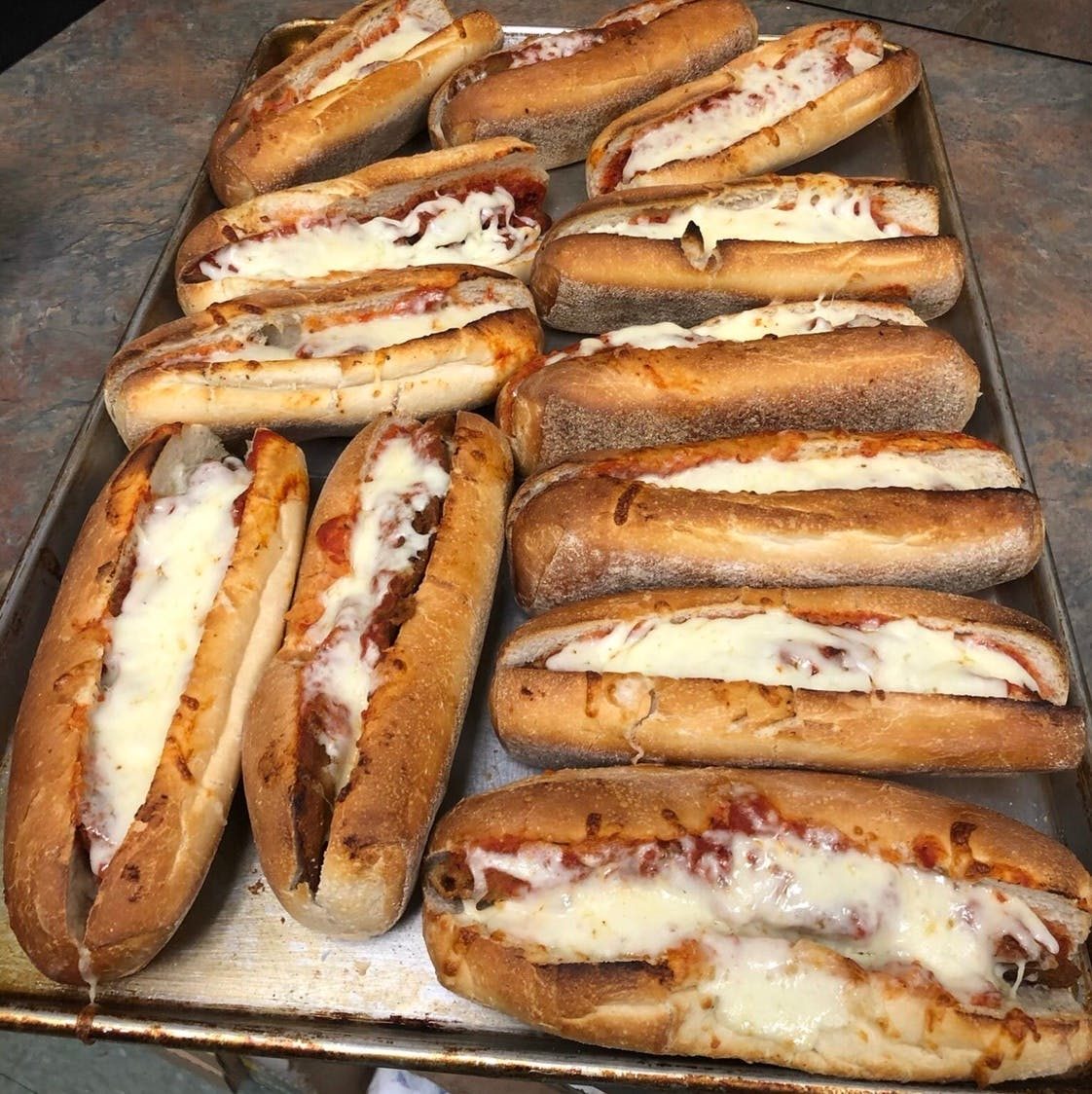 Meatball Parmigiana Sub.