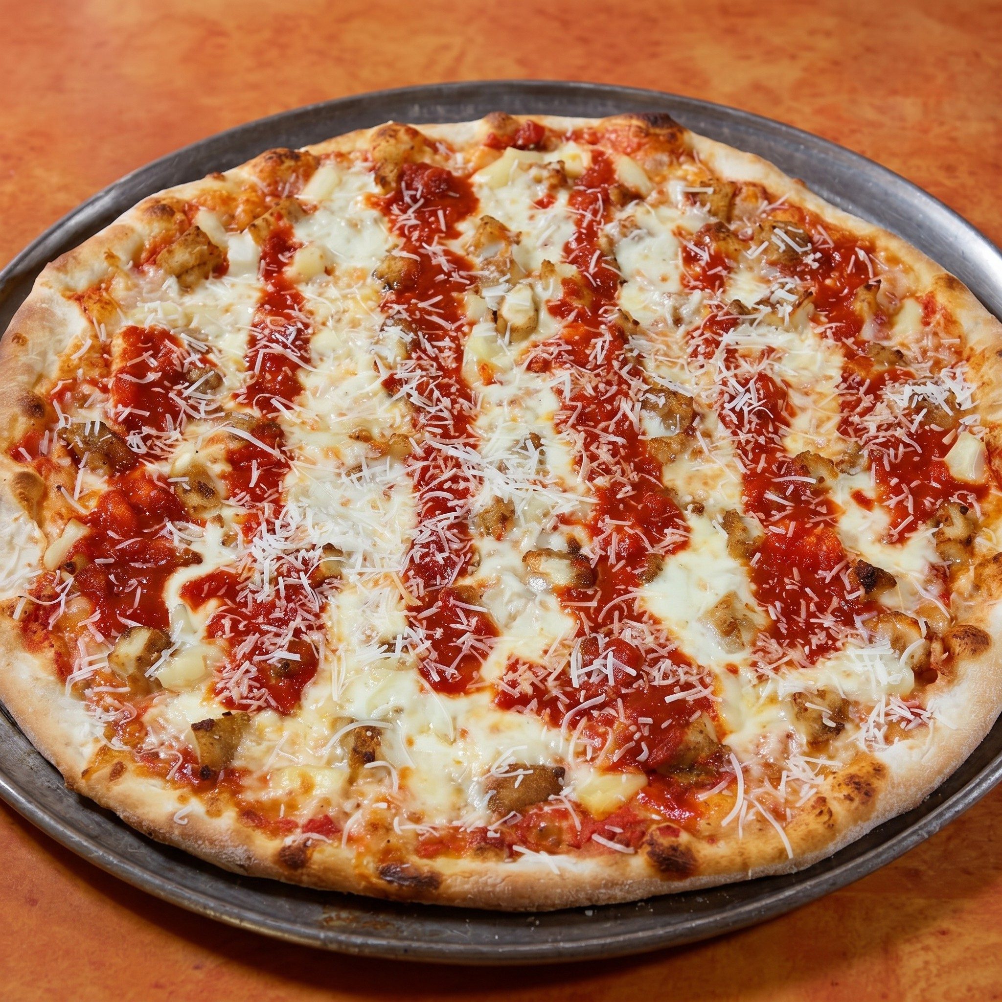 Chicken Parmigiana Pizza.