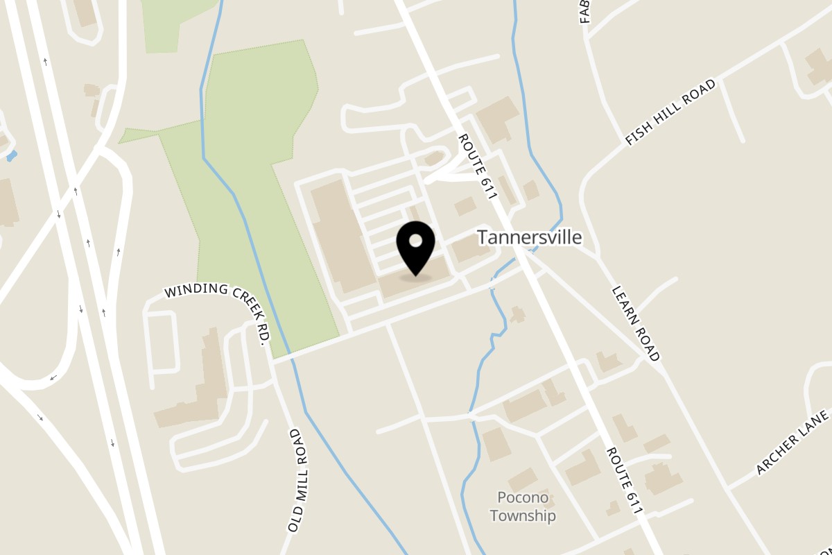 Map showing the location of Amici Pizza & Pasta Family Restaurant on 2838 PA-611 #204 in Tannersville